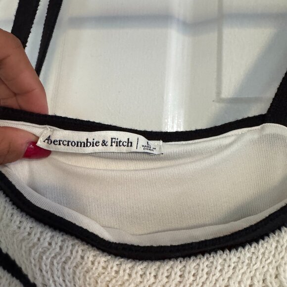 Abercrombie Crochet-Style Maxi Dress - Cream & Black Size - Picture 5 of 5